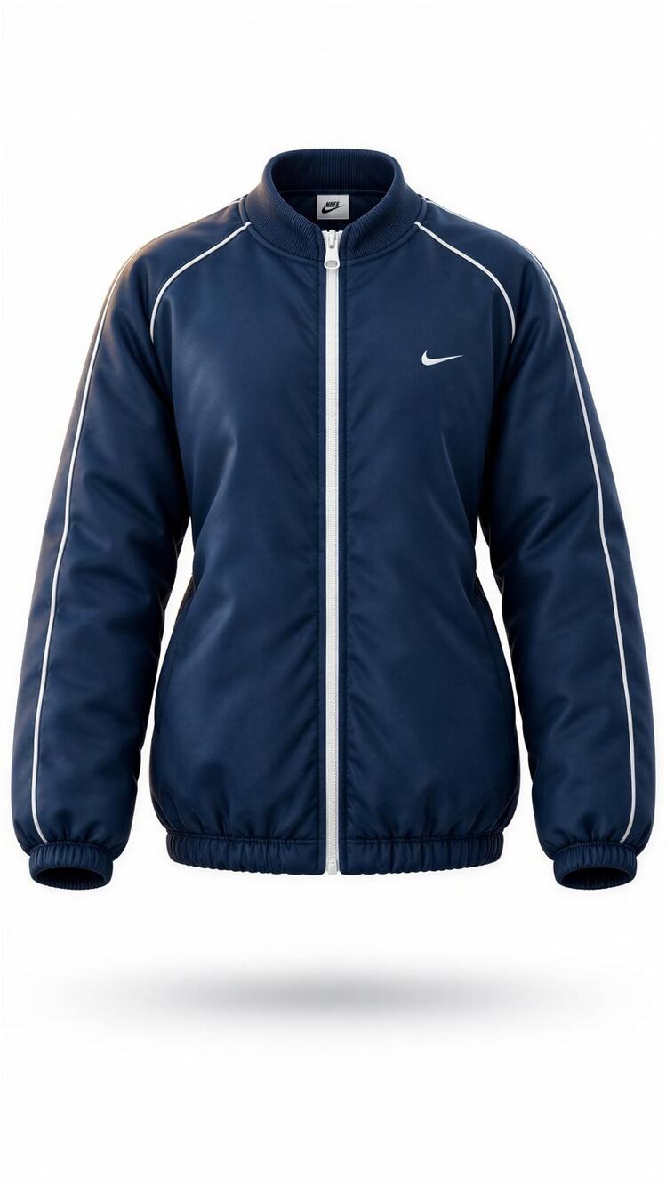 Nike Windbreaker Jacket Mens 2XL Navy Blue White Full Zip